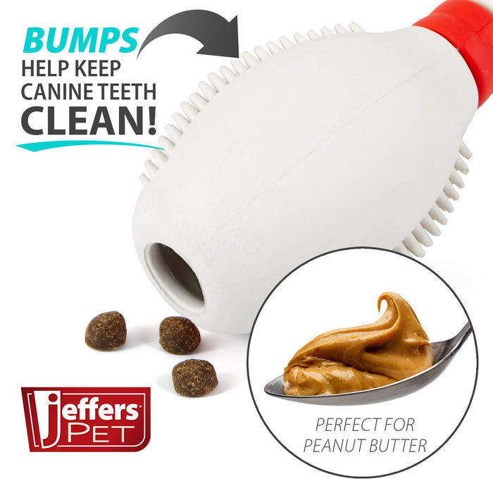 Jeffers Bowling Pin Natural Rubber Treat Dispensing Dental Chew Toy for Dogs - I7QS - Multi - Medium - 1 - 4