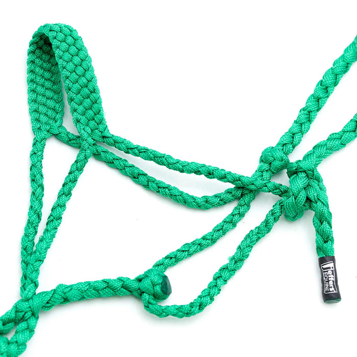 Jeffers Braided Mule Tape Halter with 10' Lead for Horses - JEF11H - Green - Full - 22