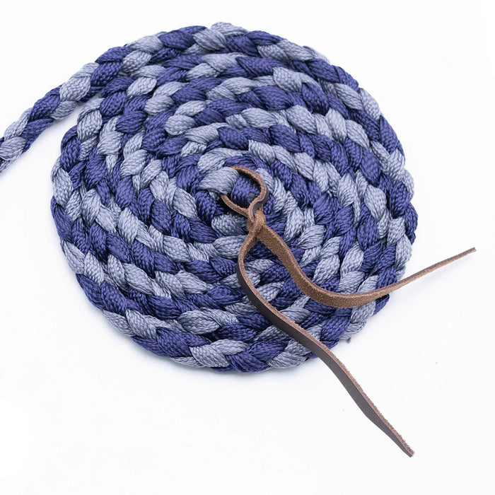 Jeffers Braided Mule Tape Halter with 10' Lead for Horses - JEF11S - Navy & Grey - Full - 46
