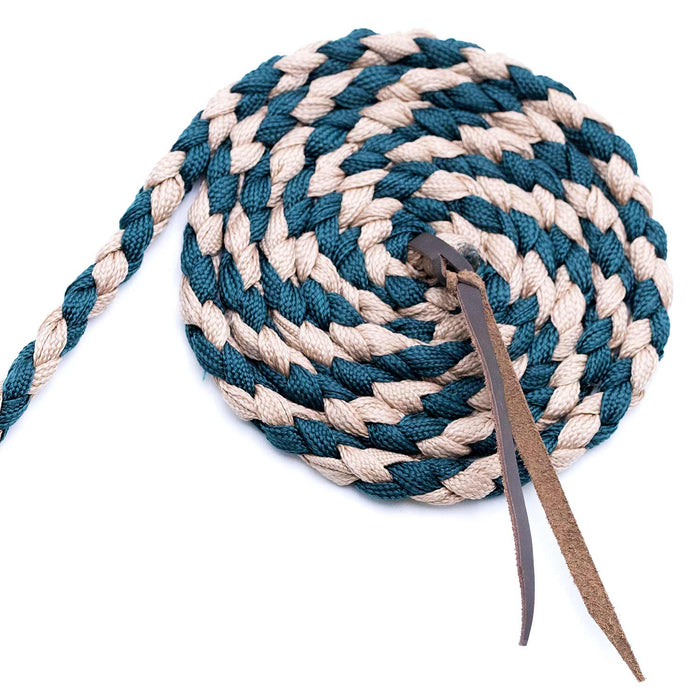 Jeffers Braided Mule Tape Halter with 10' Lead for Horses - JEF11T - Hunter Green & Tan - Full - 43