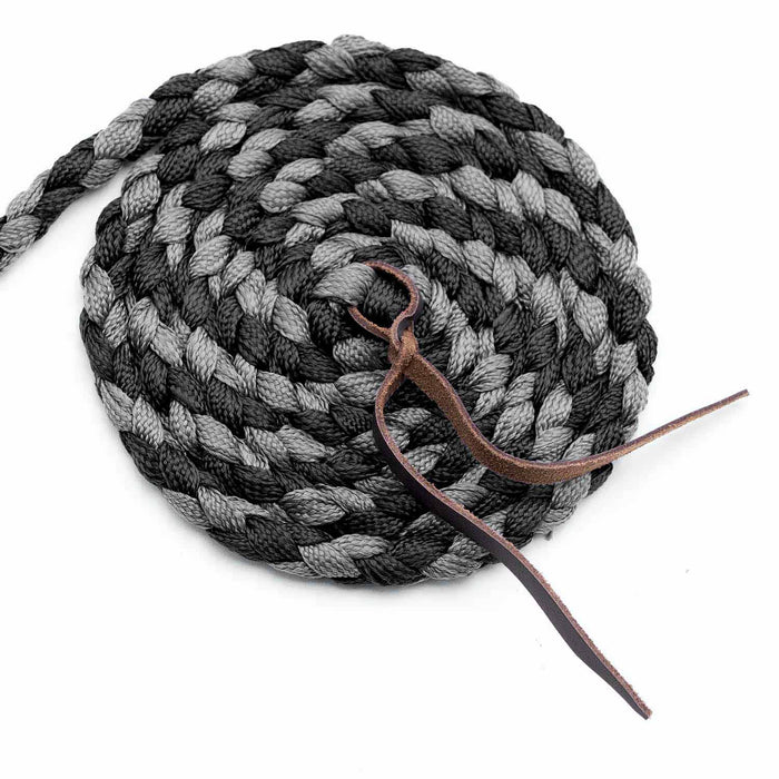 Jeffers Braided Mule Tape Halter with 10' Lead for Horses - JEF11U - Black & Grey - Full - 49