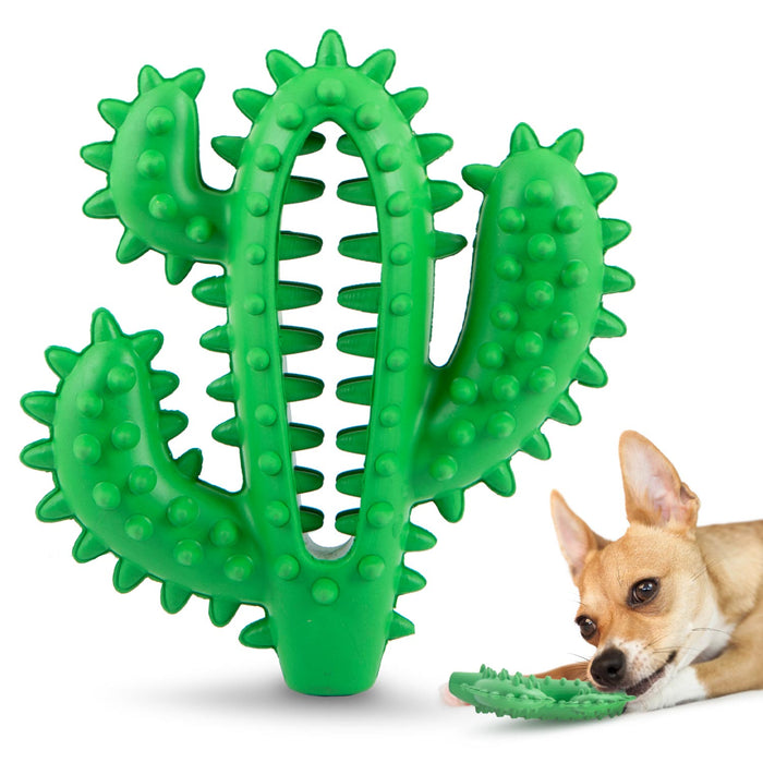 Jeffers Cactus Natural Rubber Dental Chew Toy for Dogs for Healthy Chewing Habits - I7QG - Green - Medium - 1 - 1