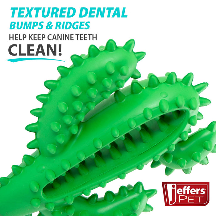 Jeffers Cactus Natural Rubber Dental Chew Toy for Dogs for Healthy Chewing Habits - I7QG - Green - Medium - 1 - 4