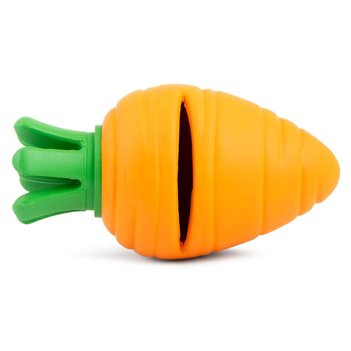 Jeffers Carrot Natural Rubber Treat Dispensing Dental Dog Chew Toy with Slit - I7QR - Multi - Medium - 1 - 10