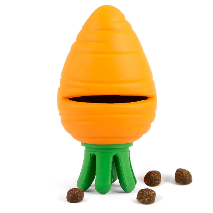 Jeffers Carrot Natural Rubber Treat Dispensing Dental Dog Chew Toy with Slit - I7QR - Multi - Medium - 1 - 9