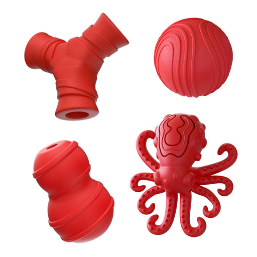 Jeffers Classics Natural Rubber Dog Chew Toys, 4 pc, Medium - I7QN-KIT - Medium - 4 pc - 1