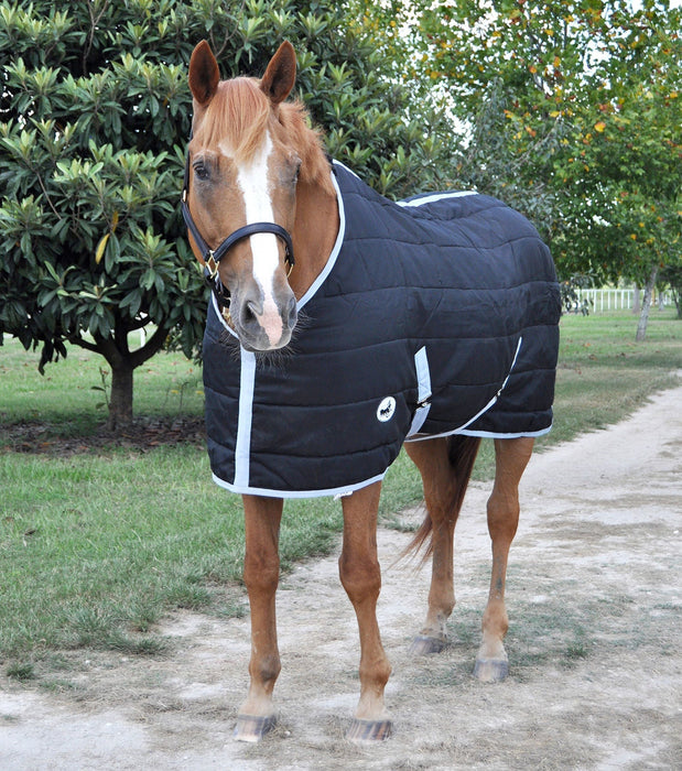 Jeffers Closed Front 240g Fill Stable Blanket for Horses - GAGNO - Black/Silver - 72 in - 2