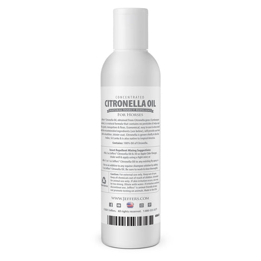 Jeffers Concentrated Citronella Oil Natural Insect Repellent for Horses - JHC1 - 8 oz - 2
