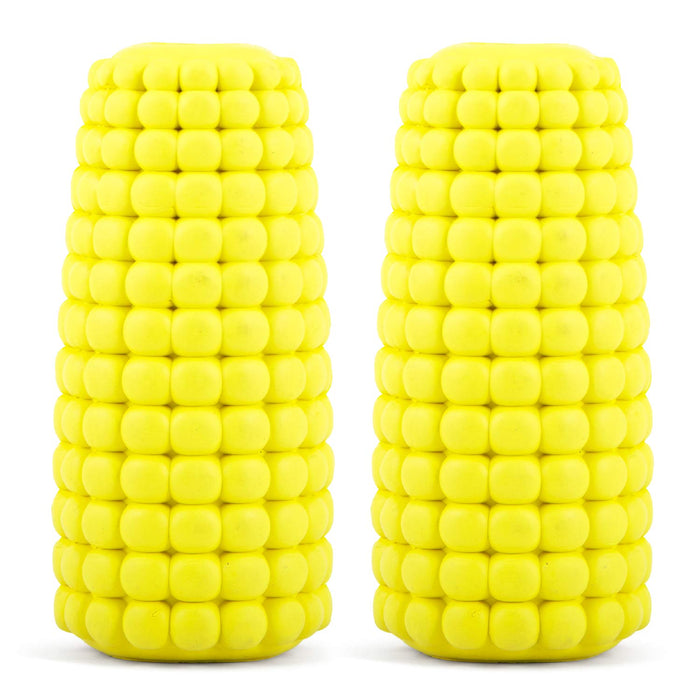 Jeffers Corn Cob Natural Rubber Stuffable Treat Dispenser Dog Dental Chew Toy - I7QW-2 - Yellow - Medium - 2 - 14