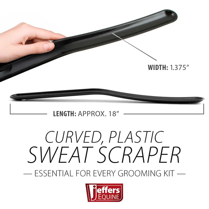 Jeffers Curved Plastic Sweat Scraper for Horses - IAA0 - Black - 1 ct - 3