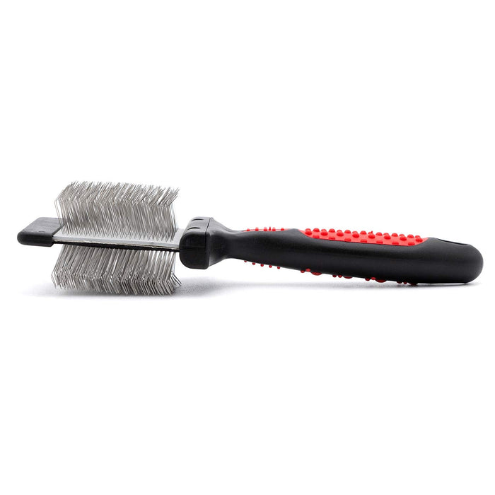 Jeffers Double - Sided Flex Head Pet Grooming Slicker Brush - UWDC - Large - Firm/Extra Firm - 10