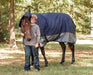 Jeffers Economy Plus Combo Neck Horse Turnout Blanket, 1200D, 360g Fill, Navy/Gray - GAGTB - 66 in - Navy/Gray - 1