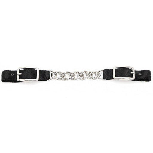Jeffers Equine Nylon Curb Strap with Single Chain - SSZ1 - Black - 2