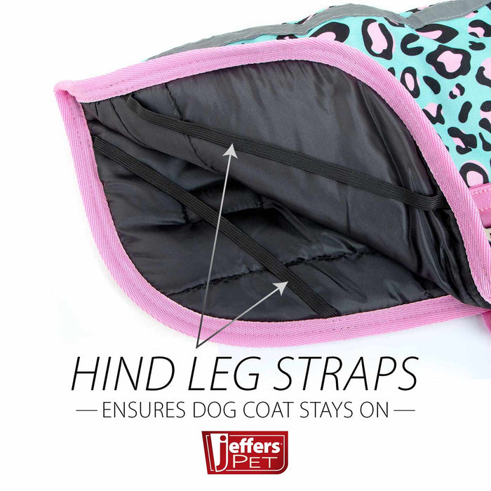 Jeffers Expression 600D Waterproof Ripstop Dog Coat, 240 Gram - JEF2GZ - Party Cheetah - 16" - 6