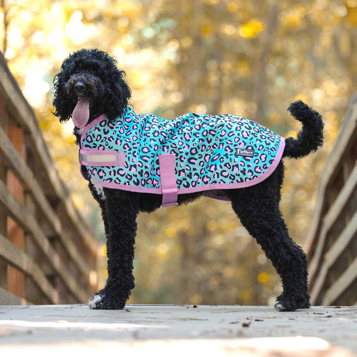 Jeffers Expression 600D Waterproof Ripstop Dog Coat, 240 Gram - JEF2GZ - Party Cheetah - 16" - 2