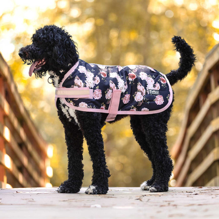Jeffers Expression 600D Waterproof Ripstop Dog Coat, 240 Gram - JEF2HK - Rose Garden - 16" - 11