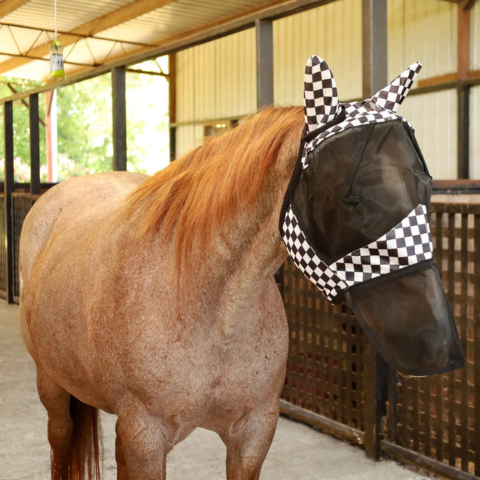 Jeffers Expression Deluxe Mesh Horse Fly Mask with Ears and Nose - JEF2QS - Skater Cowgirl - Cob - 4