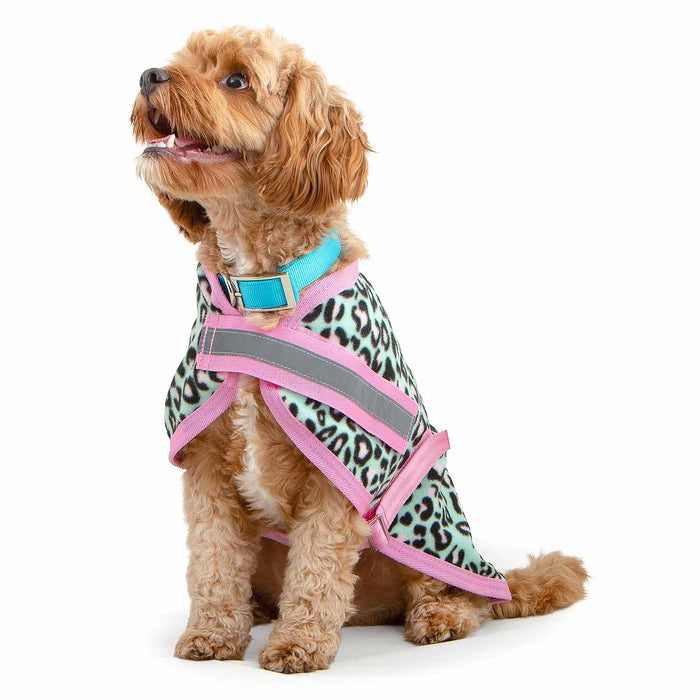 Jeffers Expression Moisture - Wicking Fleece Dog Coat - JEF2HA - Party Cheetah - 16" - 6