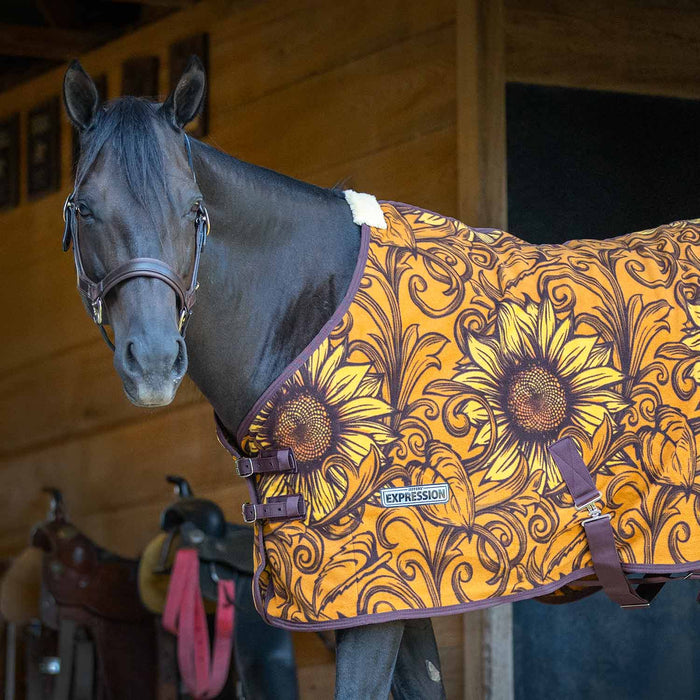 Jeffers Expression Standard Neck Fleece Horse Cooler - JEF2UF - Bloomin' Toolin' - 66" - 14