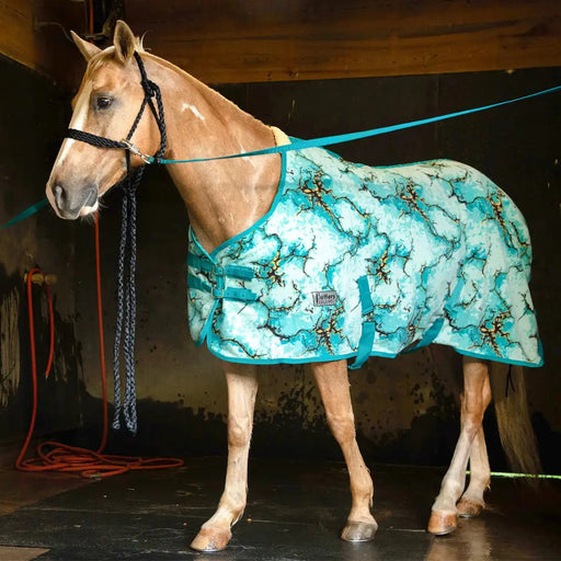 Jeffers Expression Standard Neck Fleece Horse Cooler - JEF2UP - Bisbee Blue - 66" - 1