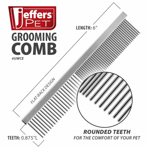 Jeffers Flat Back Pet Grooming Combs for Pets