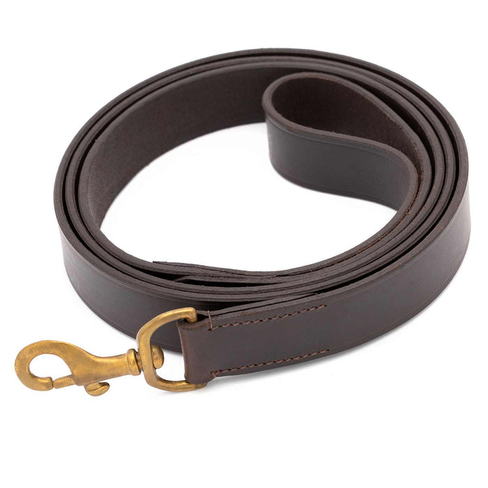 Jeffers Flat Leather Dog Leash with Hand Strap Handle, 6'L - 8M0E - 3/4"W x 6'L - 7