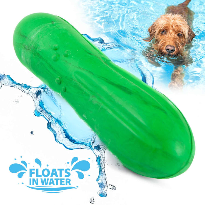 Jeffers Floating Natural Rubber Dog Chew Toy with Vanilla Scent for Dental Health and Water Play - I7RQ - Cucumber - Medium - 1 - 2