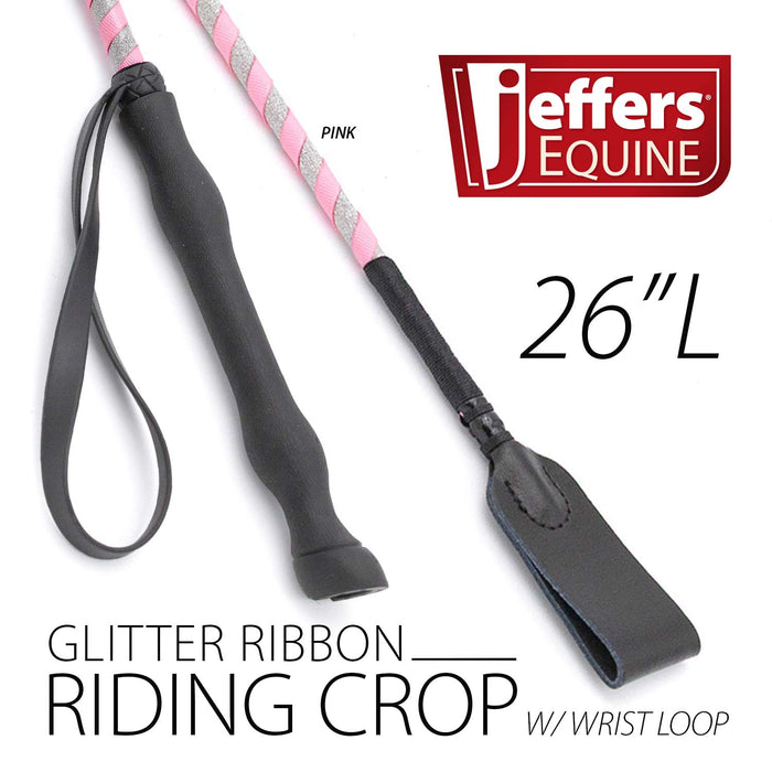 Jeffers Glitter Ribbon 26 Inch Riding Crop - IA7H - Pink - 7