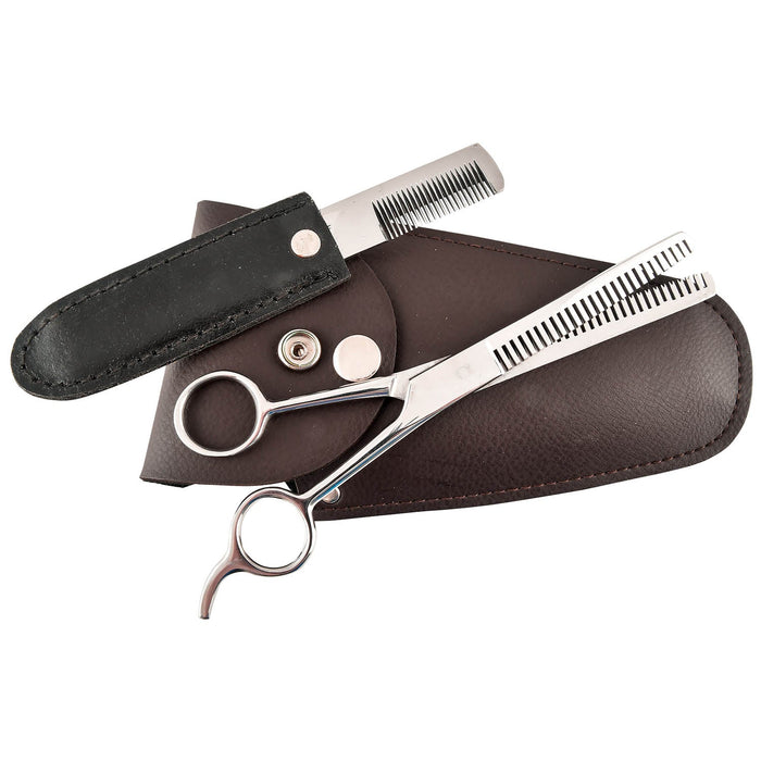 Jeffers Grooming Trim Kit 24412 – Professional Thinning Shears, Stripping Comb & Belt Case - JITK - 1
