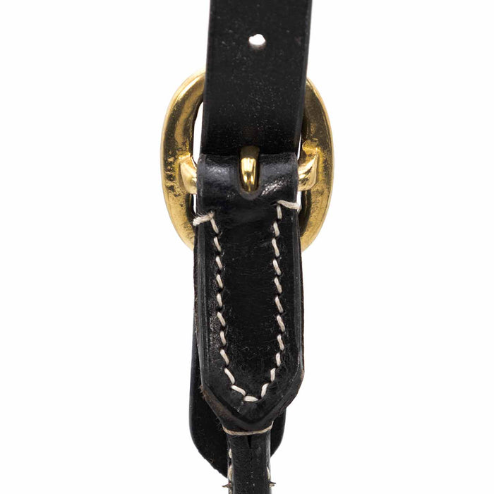 Jeffers Harness Leather Show Halter for Cattle – Includes Lead & Brass Chain - JEF01K - Black - Small - 1 - 6