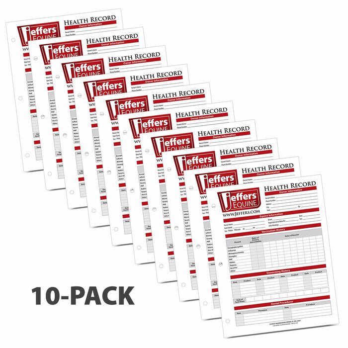Jeffers Horse Health Records - JVH1-10 - 10 Pack - 5