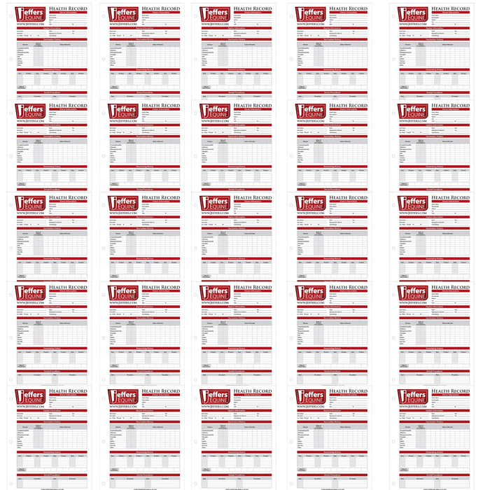 Jeffers Horse Health Records - JVH1-25 - 25 Pack - 10