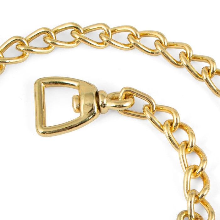 Jeffers Horse Lead Chain with Bolt Snap End & Square Eye Swivel End - IABF - 30" - Brass - plated - 12