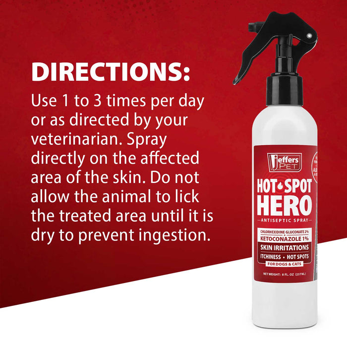 Jeffers Hot Spot Hero Antiseptic Spray for Dogs, Cats and Horses, 8 oz - JEF2Z4 - 8 oz - 5
