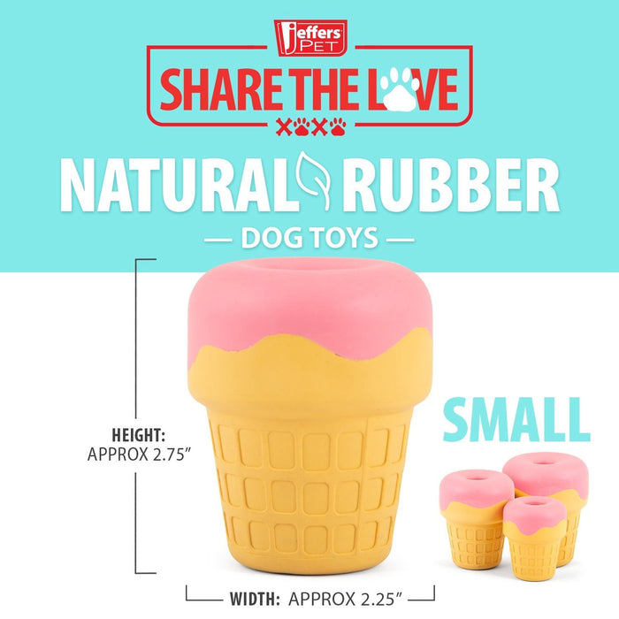 Jeffers Ice Cream Cone Natural Rubber Stuffable Treat Dispensing Dental Dog Chew Toy - I7QQ - Multi - Small - 1 - 8