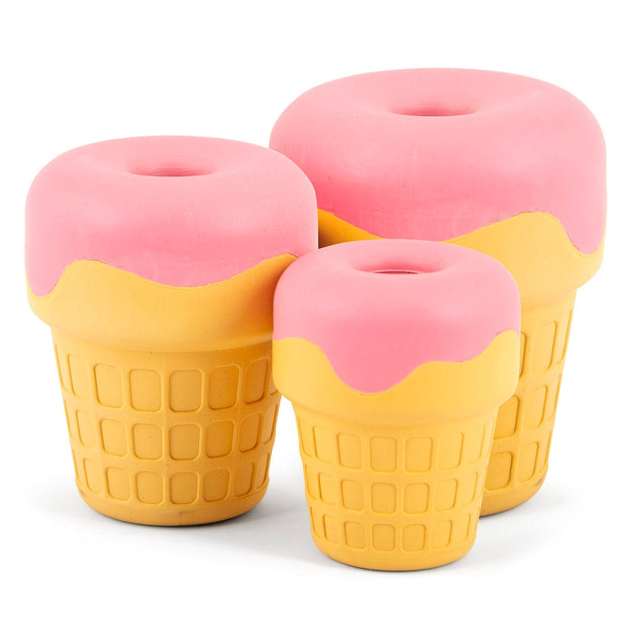Jeffers Ice Cream Cone Natural Rubber Stuffable Treat Dispensing Dental Dog Chew Toy - I7QQ - Multi - Small - 1 - 2