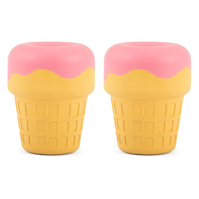 Jeffers Ice Cream Cone Natural Rubber Stuffable Treat Dispensing Dental Dog Chew Toy - I7QQ-2 - Multi - Small - 2 - 24