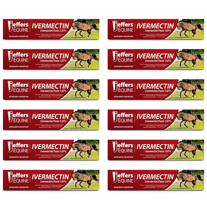 Jeffers Ivermectin Horse Dewormer Gel, Apple Flavored - JVBB-12 - 12 Pack - 14