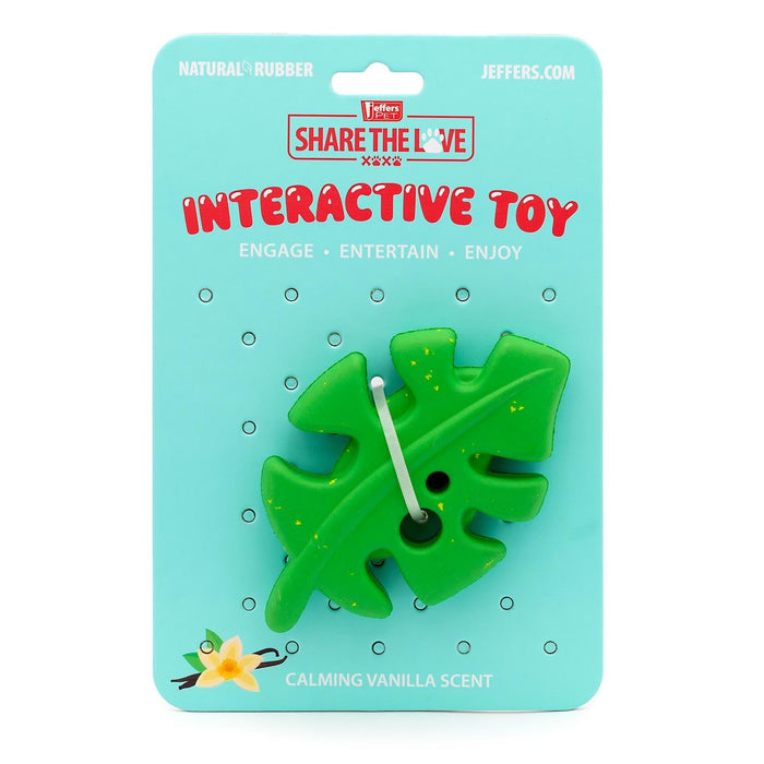Jeffers Leaf Shaped Natural Rubber Dog Chew Toy with Dental Benefits and Vanilla Scent for Medium Chewers - I7Q6 - Green - Medium - 1 - 7