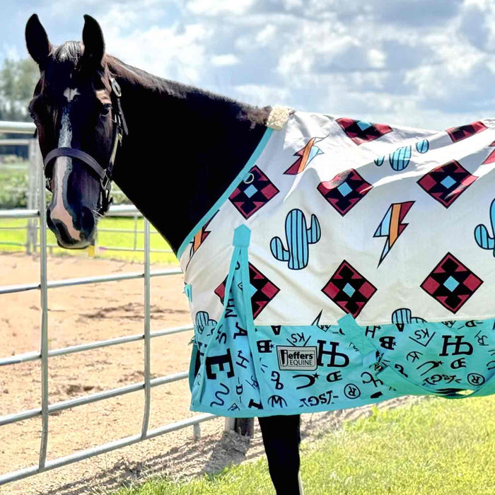 Jeffers Limited Edition "The Avarie" 1200 Denier Economy Plus Standard Neck Horse Turnout Sheet, Waterproof 0g Fill - GAGYY - Avarie - 66" - 6