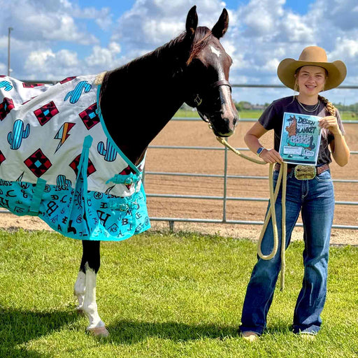 Jeffers Limited Edition "The Avarie" 1200 Denier Economy Plus Standard Neck Horse Turnout Sheet, Waterproof 0g Fill - GAGYY - Avarie - 66" - 2