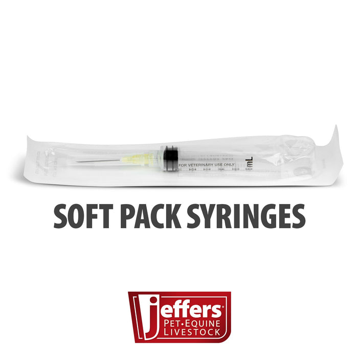 Jeffers Luer Lock Syringe/Needle Combo, Box of 100 - XQD5 - Luer Lock - 12 mL L.L. w/ 18 ga x 1" - 7