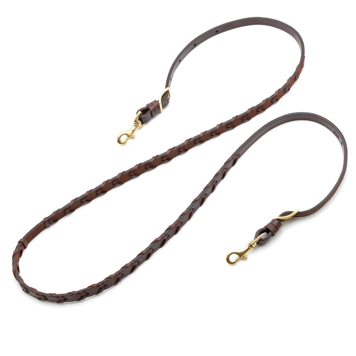 Jeffers LuxeLeather Heavy Oiled Laced Barrel Rein for Horses - JEF13H - Heavy Oiled - 3/4" x 7.5' - 1 - 6