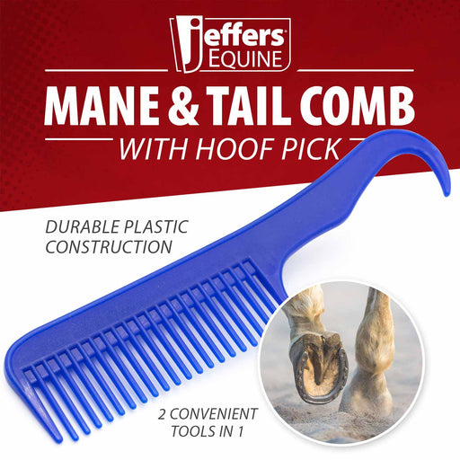 Jeffers Mane & Tail Comb with Hoof Pick for Horses - IAA7 - 2