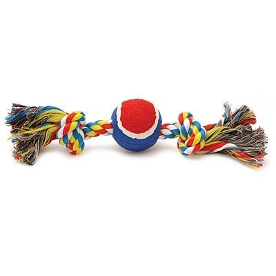 Multi-Colored Rope Bone with Ball for Pets, 12