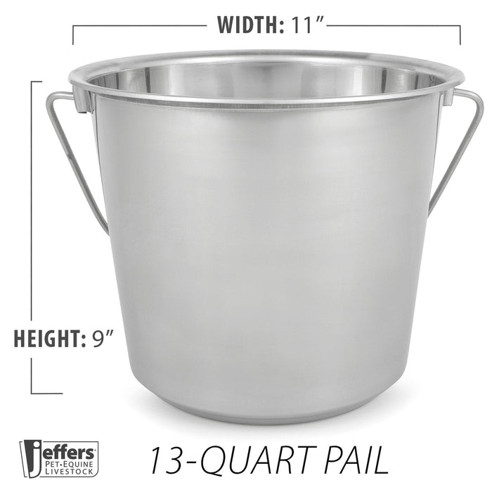 Jeffers Multi - Purpose Stainless Steel Pails with Handle - G3P4 - 2 quart - 6