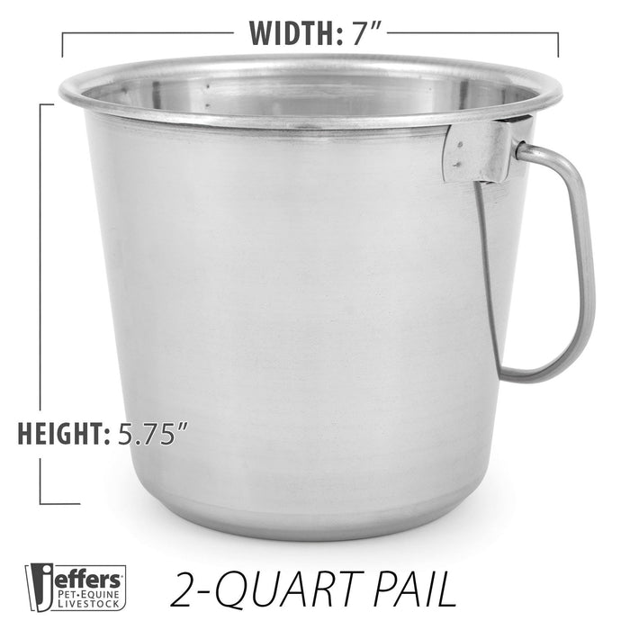 Jeffers Multi - Purpose Stainless Steel Pails with Handle - G3P4 - 2 quart - 4