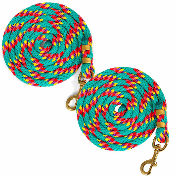 Jeffers Neon Poly Lead Rope with Bolt Snap, 8' - XQEB-2 - Turquoise - 2 - 21