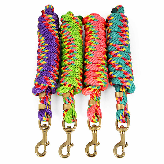 Jeffers Neon Poly Lead Rope with Bolt Snap, 8' - XQEB - Turquoise - 1 - 2