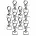 Jeffers Nickel - Plated Die Cast Trigger Snap (Scissor Snap) with Swivel Square Eye - IAC8-10 - 5/8" - 10 Pack - 8
